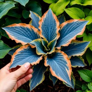 Хоста Океан Вью купить по цене от 960р. в интернет-магазине «Посадика» с доставкой почтой в в Новая Ляляе и по всей России – [изображение №1].